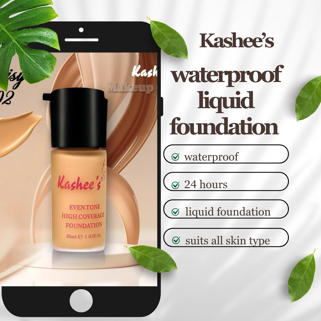 Kashees even-tone high-coverage foundation | Waterproof