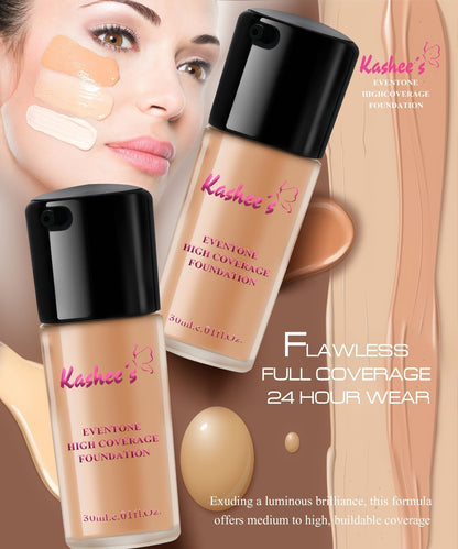 Kashees even-tone high-coverage foundation | Waterproof