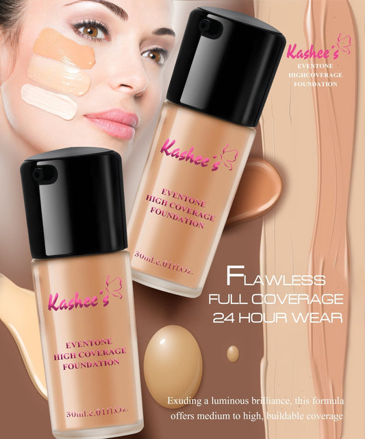Kashees even-tone high-coverage foundation | Waterproof